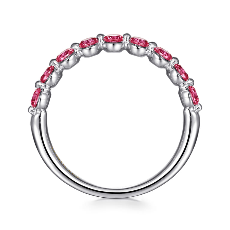 14K White Gold Ruby Stackable Ring - Shot 2