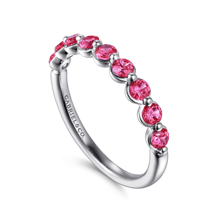 14K White Gold Ruby Stackable Ring - Shot 3