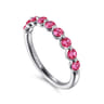 14K White Gold Ruby Stackable Ring
