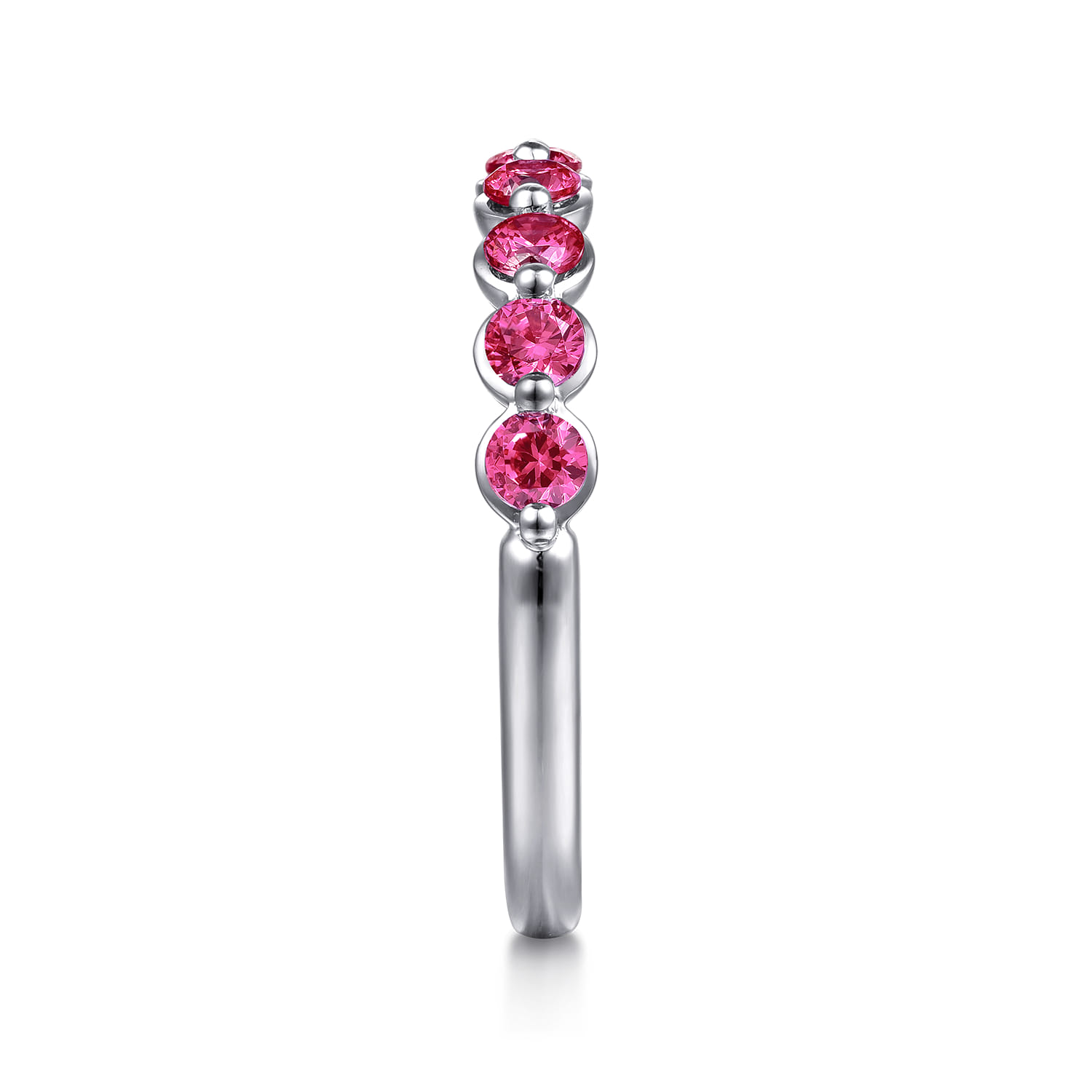 14K White Gold Ruby Stackable Ring - Shot 4