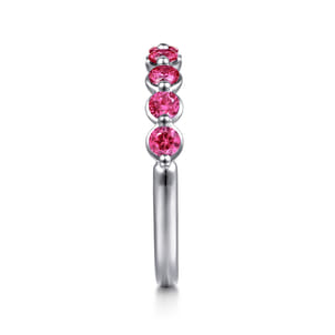 14K White Gold Ruby Stackable Ring