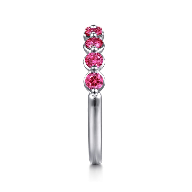 14K White Gold Ruby Stackable Ring - Shot 4