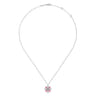 14K White Gold Ruby and Diamond Snowflake Pendant Necklace - 0.26 ct