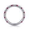 14K White Gold Ruby and Diamond Stackable Band - 0.5 ct