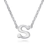 14K White Gold S Initial Necklace
