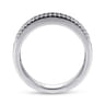 14K White Gold Sapphire Baguette and Diamond Row Band - 0.22 ct