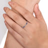14K White Gold Sapphire Baguette and Diamond Stackable Ring - 0.38 ct