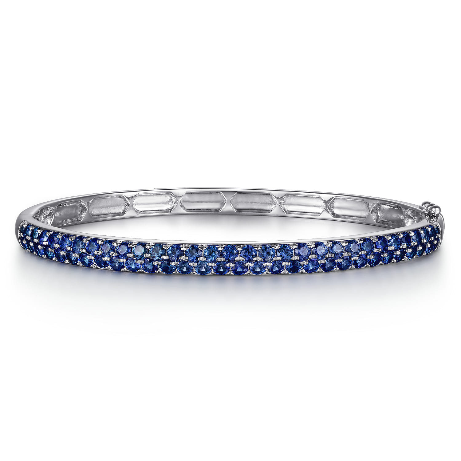 14K White Gold Sapphire Bangle - Shot 1
