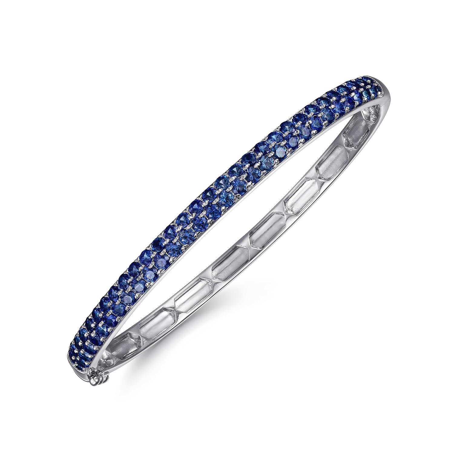14K White Gold Sapphire Bangle - Shot 2