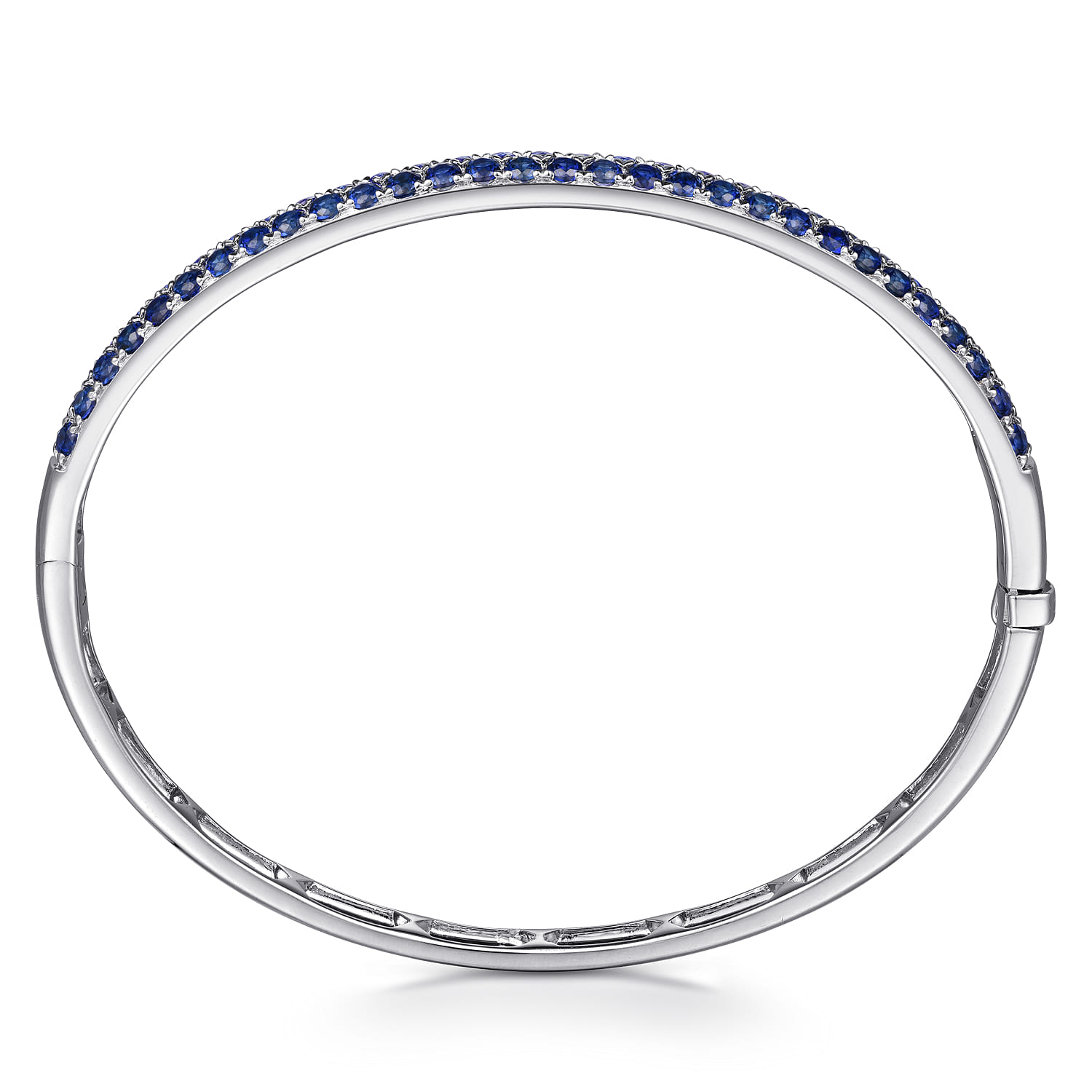 14K White Gold Sapphire Bangle - Shot 3
