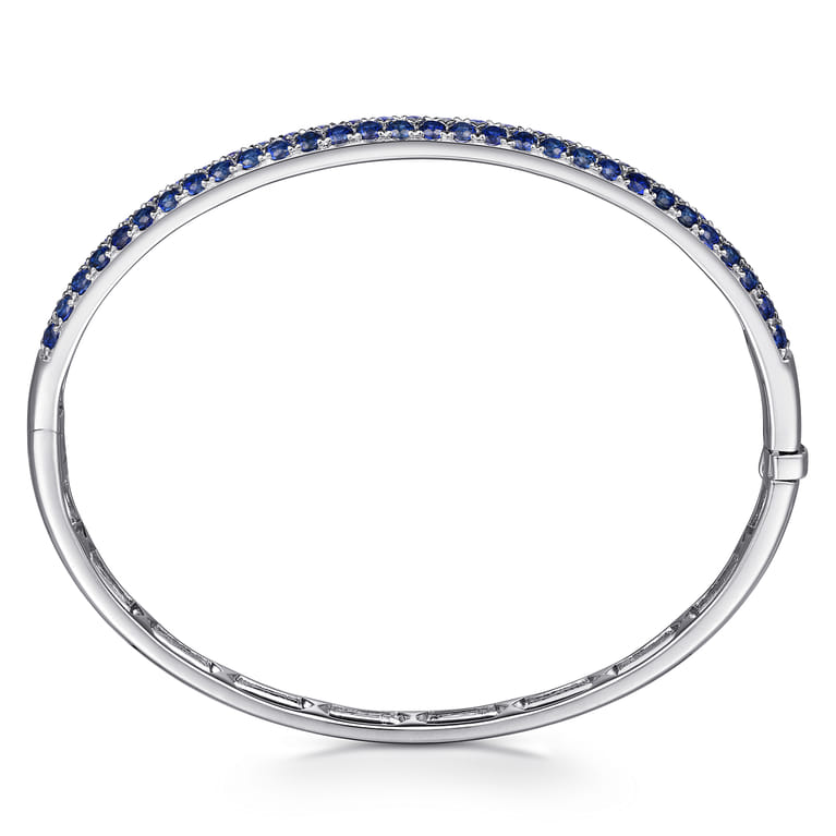 14K White Gold Sapphire Bangle - Shot 3