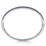 14K White Gold Sapphire Bangle