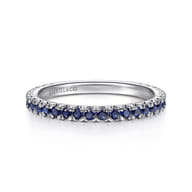 14K White Gold Sapphire Stackable Ring