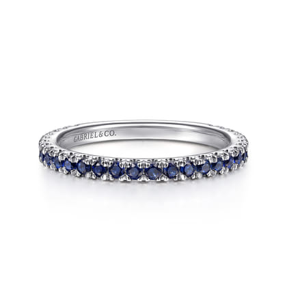 14K White Gold Sapphire Stackable Ring