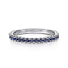 14K White Gold Sapphire Stackable Ring