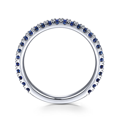 14K White Gold Sapphire Stackable Ring - Shot 2