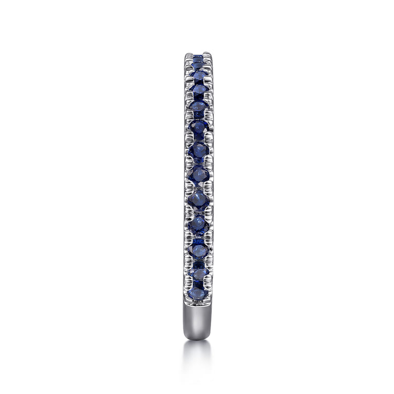 14K White Gold Sapphire Stackable Ring - Shot 4