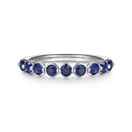 14K White Gold Sapphire Stackable Ring