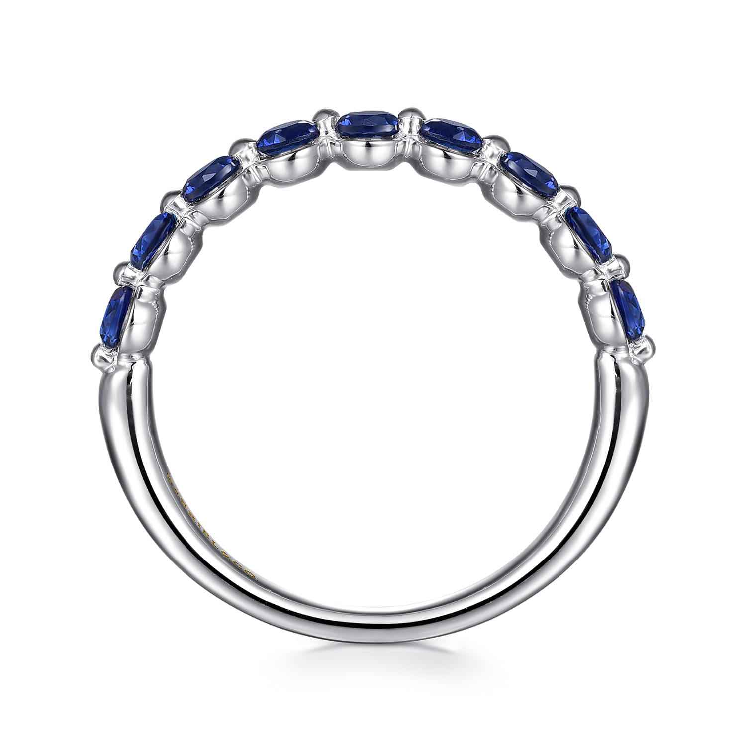 14K White Gold Sapphire Stackable Ring - Shot 2