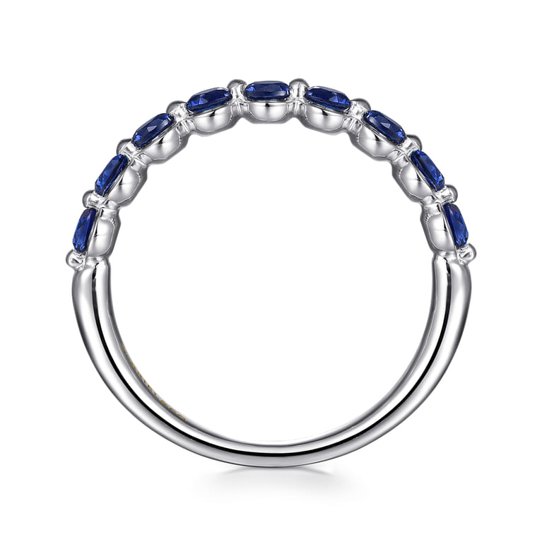 14K White Gold Sapphire Stackable Ring - Shot 2
