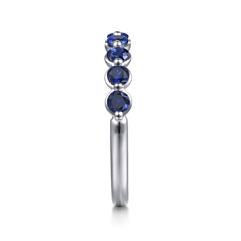 14K White Gold Sapphire Stackable Ring - Shot 4