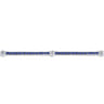 14K White Gold Sapphire Tennis Bracelet with Round Diamond Stations - 0.35 ct
