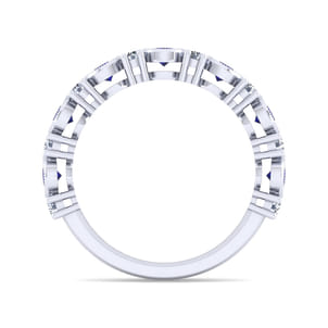 14K White Gold Sapphire and Diamond Anniversary Band