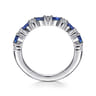 14K White Gold Sapphire and Diamond Matching Wedding Band - 0.3 ct