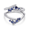 Enhancer Wedding Ring in 14k White Gold with Round Sapphire at Gabriel & Co.
