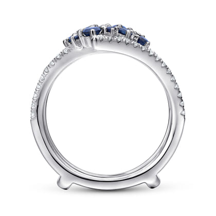 14K White Gold Sapphire and Diamond Ring Enhancer