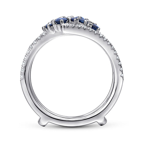 14K White Gold Sapphire and Diamond Ring Enhancer - 0.35 ct - Shot 2