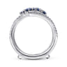 Enhancer Wedding Ring in 14k White Gold with Round Sapphire at Gabriel & Co.
