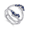 Enhancer Wedding Ring in 14k White Gold with Round Sapphire at Gabriel & Co.
