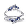 Enhancer Wedding Ring in 14k White Gold with Round Sapphire at Gabriel & Co.