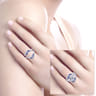Enhancer Wedding Ring in 14k White Gold with Round Sapphire at Gabriel & Co.
