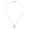 14K White Gold Sapphire and Diamond Snowflake Pendant Necklace - 0.25 ct