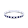 14K White Gold Sapphire and Diamond Stackable Band - 0.17 ct