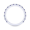 14K White Gold Sapphire and Diamond Stackable Band - 0.17 ct