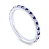 14K White Gold Sapphire and Diamond Stackable Band - 0.17 ct