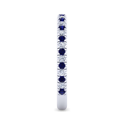 14K White Gold Sapphire and Diamond Stackable Band