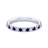 14K White Gold Sapphire and Diamond Stackable Band - 0.3 ct