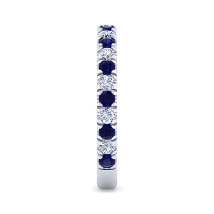 14K White Gold Sapphire and Diamond Stackable Band