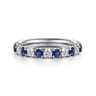 14K White Gold Sapphire and Diamond Stackable Band - 0.5 ct