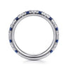14K White Gold Sapphire and Diamond Stackable Band - 0.5 ct