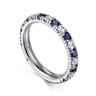 14K White Gold Sapphire and Diamond Stackable Band - 0.5 ct