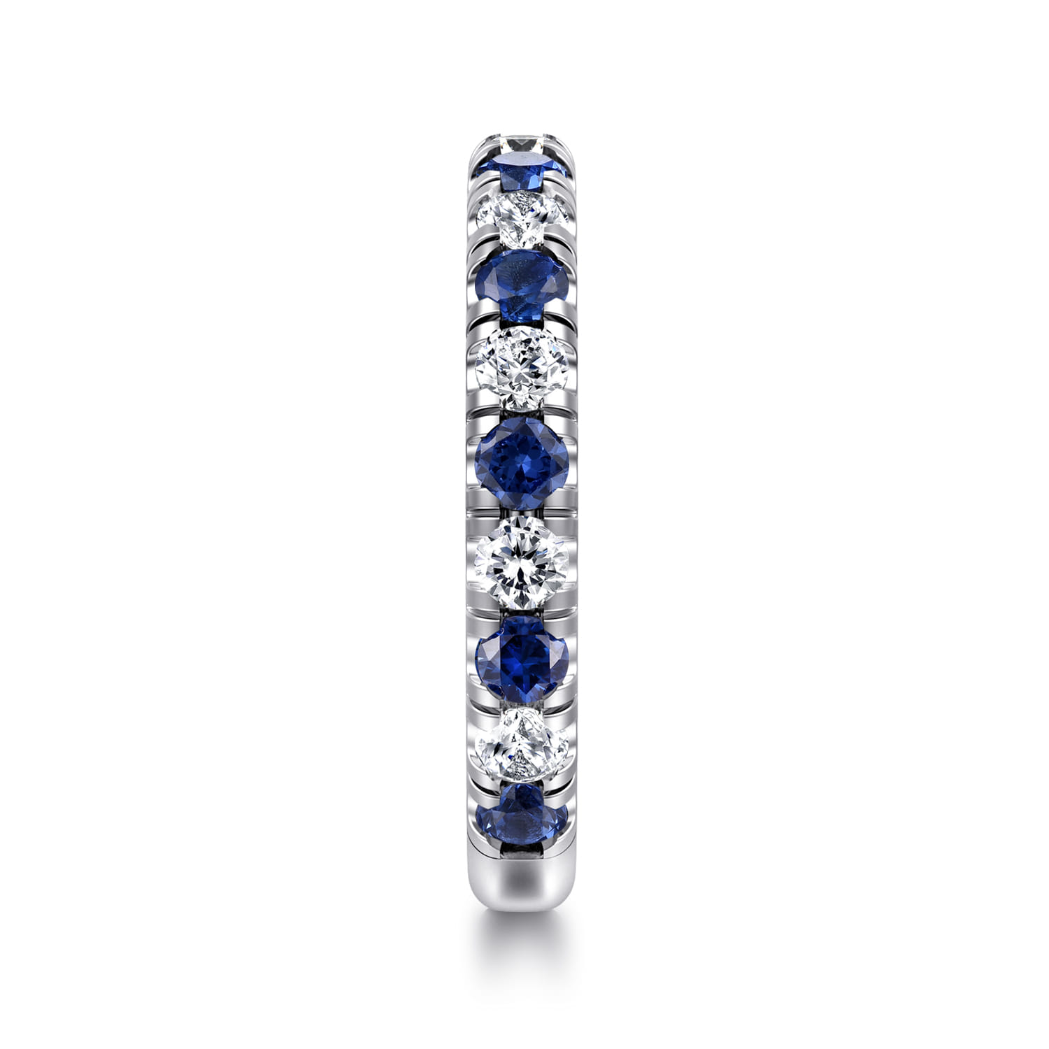 14K White Gold Sapphire and Diamond Stackable Band - 0.5 ct - Shot 4