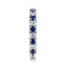 14K White Gold Sapphire and Diamond Stackable Band - 0.5 ct
