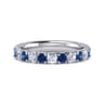 14K White Gold Sapphire and Diamond Stackable Band - 0.8 ct