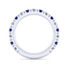 14K White Gold Sapphire and Diamond Stackable Band - 0.8 ct