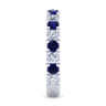 14K White Gold Sapphire and Diamond Stackable Band - 0.8 ct